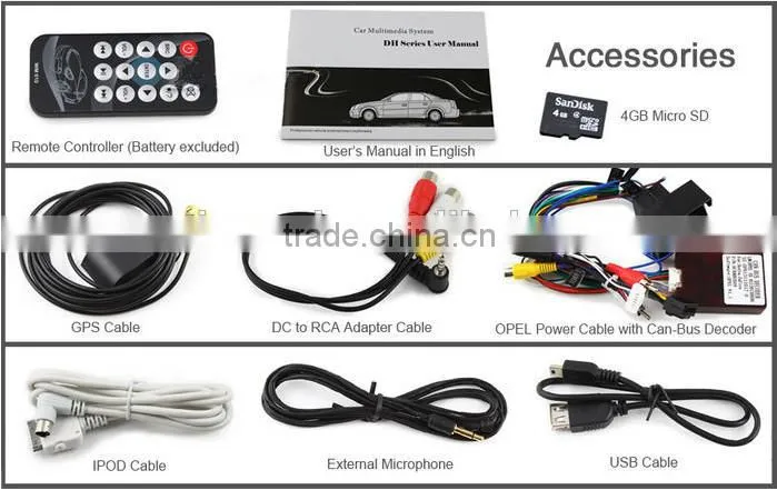 6.2inch touch screen dvd player bluetooth car audio for opel vectra DH6526