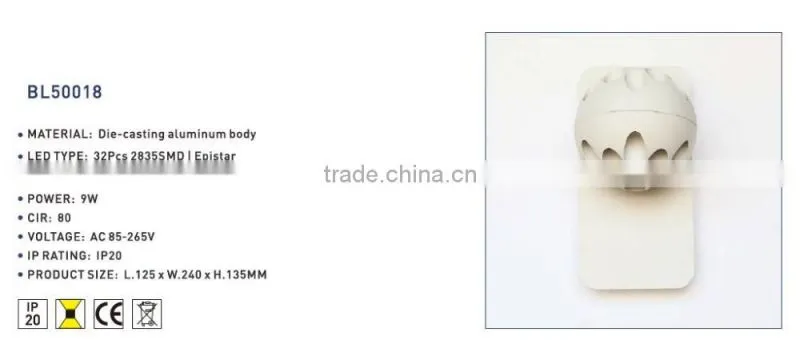 indoor led wall lamp with frame for decortions