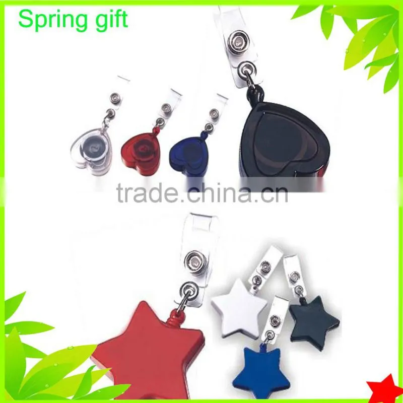 Round shape id retractable reel badge holder