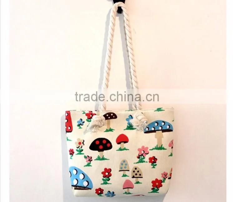 Fashion design stripe beach bag with zipper