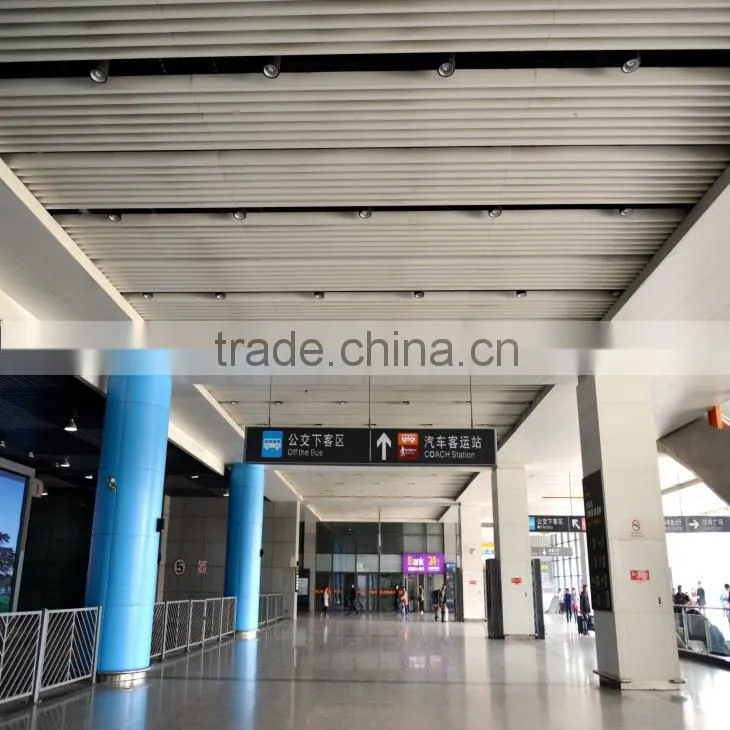 ISO Certificated U Aluminum Commercial Metal Frame Suspended Baffle Ceiling