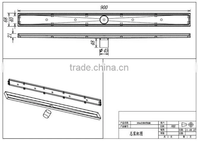Tile Insert Linear Shower Drain,Hot Sale Stainless Steel 304 Floor Drain(cnc Products)