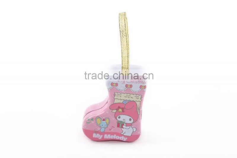 Nice design shoes shaped tin box gift tin box for Christmas gift packing tin box