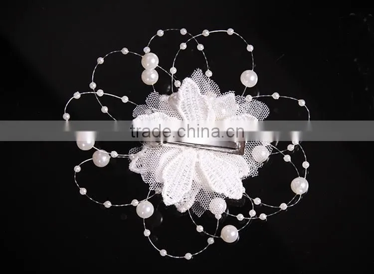 white flower ladies fancy elite hair clips for haidresser