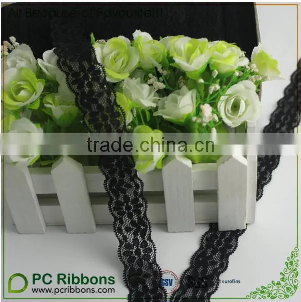 PC 1 inch hot sale black lace ribbons