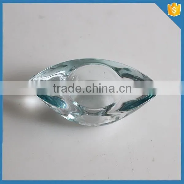 Small Boat shape spray color crystal glass candle holder tealight holder