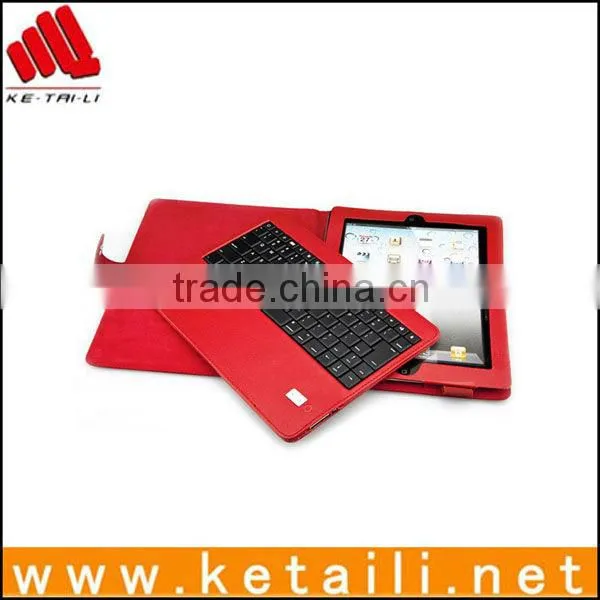 2013 for ipad 2/3/4 leather cover with bluetooth keyboard, for ipad case (FDA,BV ISO 9001 report )