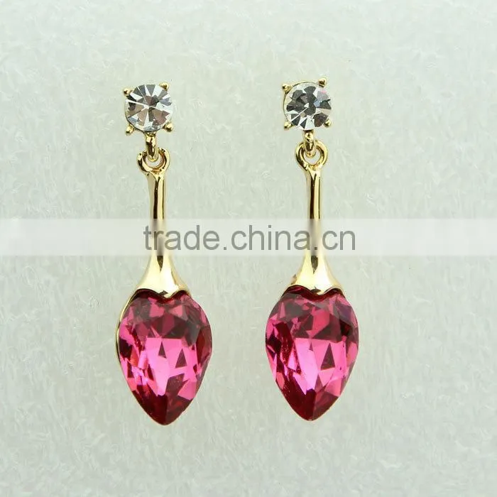 High Quality Deep Pink Fashion Drop Earring Wholesale J0704F07