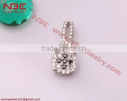 lovely cat silver 925 jewelry pendant with AAA zircon stone