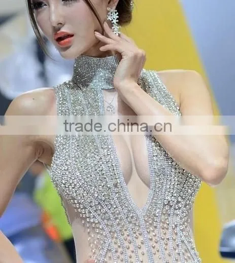 Hot fix triming 45x120 aluminum rhinestone mesh SS8 Crystal Silver Base Mesh For Clothing Shoes Dress