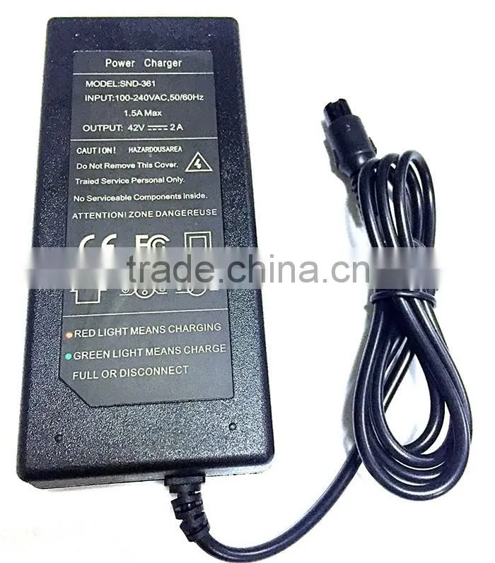 Wholesale 42v 2a electric bike balance drift scooter us battery charger adapter