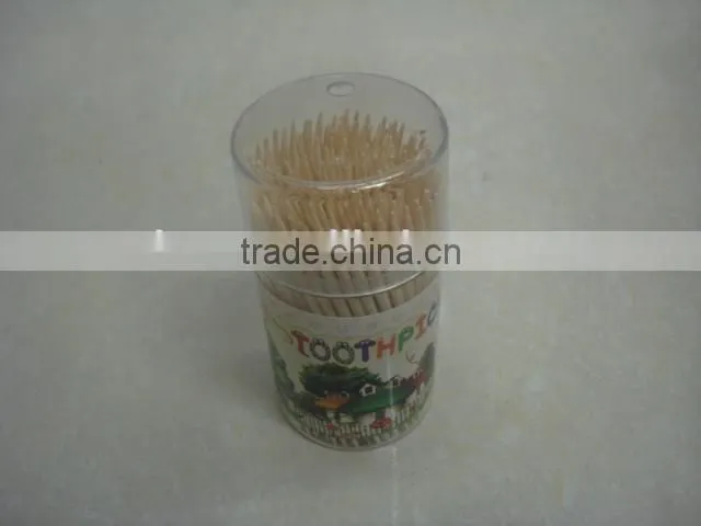 cheap plastic tube double point wooden and bamboo toothpick