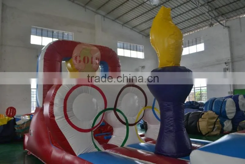 2016 Hot selling Olympics water obstacle inflatable obstacle course for adult and kids