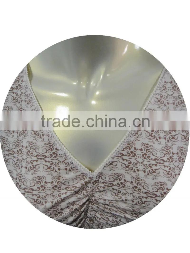 V-neck front gather ribbon trim shortie