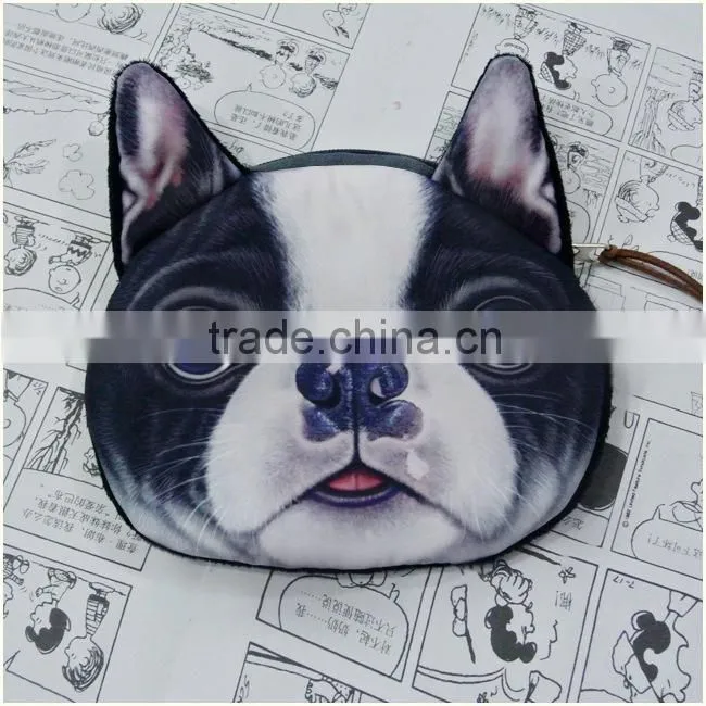 Aimigou Wholesale Factory Direct Sale 3D Dog Faced Coin Purses