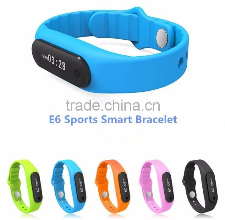 LCD smart watch, E6 silicone watch band sports wristband lcd smart watch