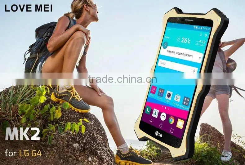 Waterproof Shockproof Aluminum Gorilla Metal Case For LG G4 Love Mei Case