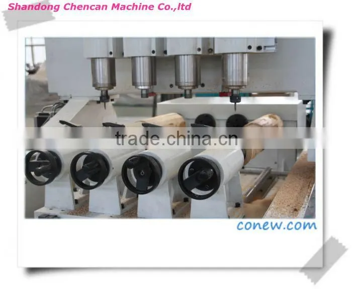 Multi Heads CNC 3D Wood Engraving machine With Rotary Axis