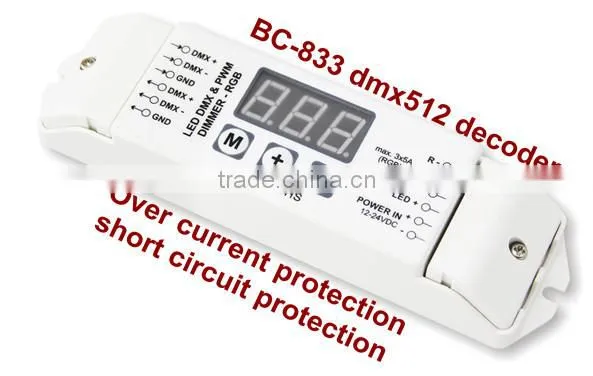 DC12-24V 3 Channels DMX 512 Decoder - DMX Driver Controller for LED Lights