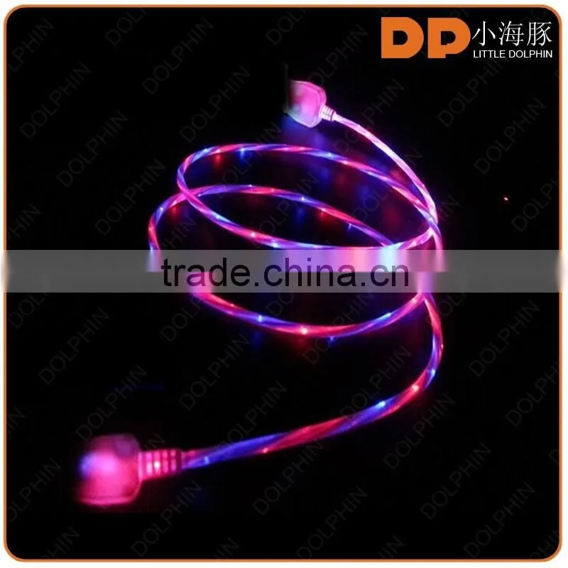 new technology usb charging cable dual color flash light LED usb otg cable for ipad mini