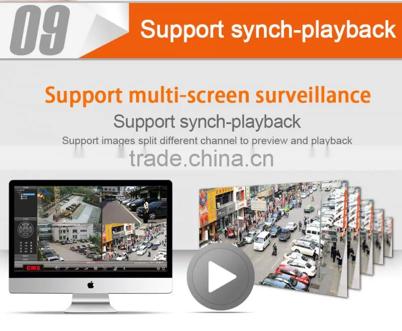 Tollar H.264 8CH AHD video recorder realtime and playback P2P 960P NVR h.264 professional dvr