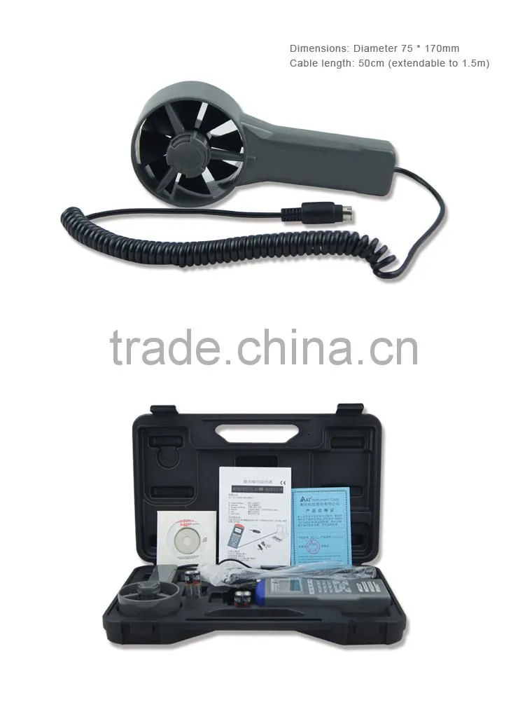 Smart Air Flow Wind Speed Meter Temperature Humidity Monitor Wet Bulb Thermometer Anemometer Data Logger