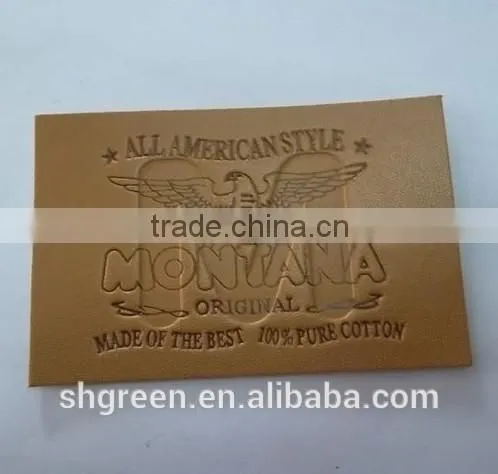 Men's garment black leather patch manufacturer