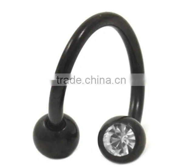 14g Anodized Steel Rainbow Ear Spiral Twister Body Jewelry