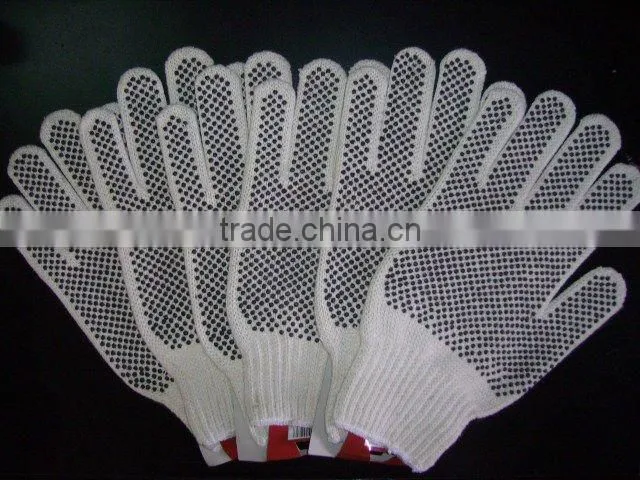 pvc dotted cotton gloves