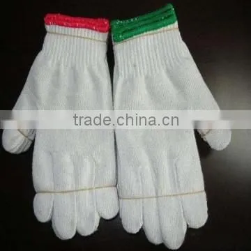 black industrial cotton working glove/grey cotton knitted glove