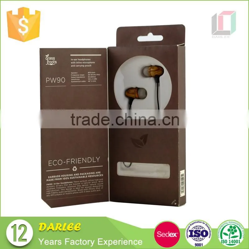 Hot sale book shaped paperboard magnetic clamshell box for earphones