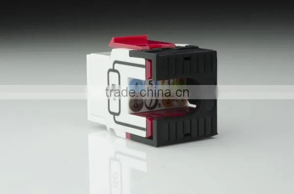 Network Solution ISO RJ45 8P8C UTP 180Degree Cat 6A Keystone Jack