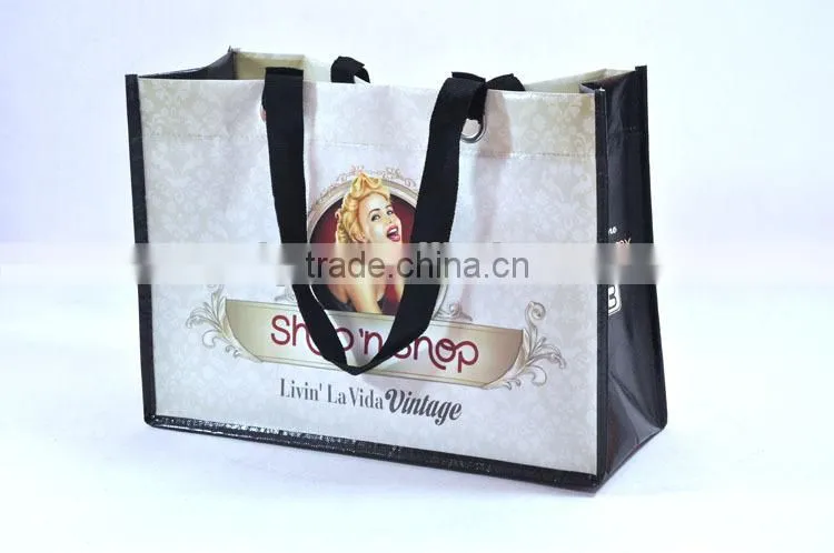 BSCI audit factory printed plastic bags/silver handbags/shopping bag