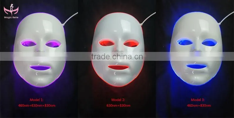 3 Color Blue/ Red/ Purple Professional LED Facial Mask/ LED Mask for Skin Care and Acne Treatment