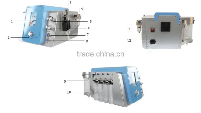 NL-SPA900 --ultrasonic diamond dermabrasion+hyperbaric oxygen facial machines+vacuum facial water dermabrasion