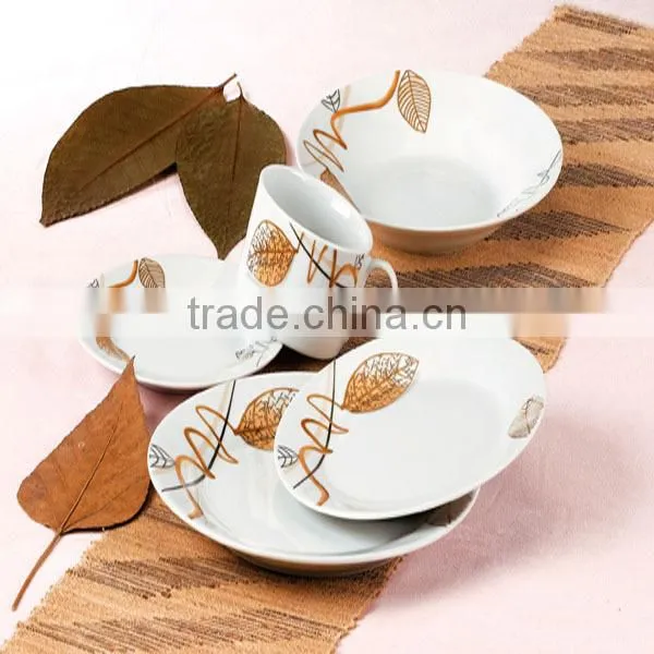 white ceramic wave plate, ceramic cut edge plate with customzied decal, Wholesale Tableware Ceramic Plate