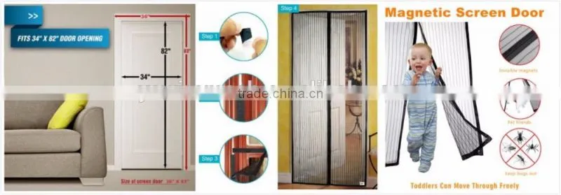 YS magnetic mesh hand-free screen doors up to 36''x83'' keep bugs and your house cool
