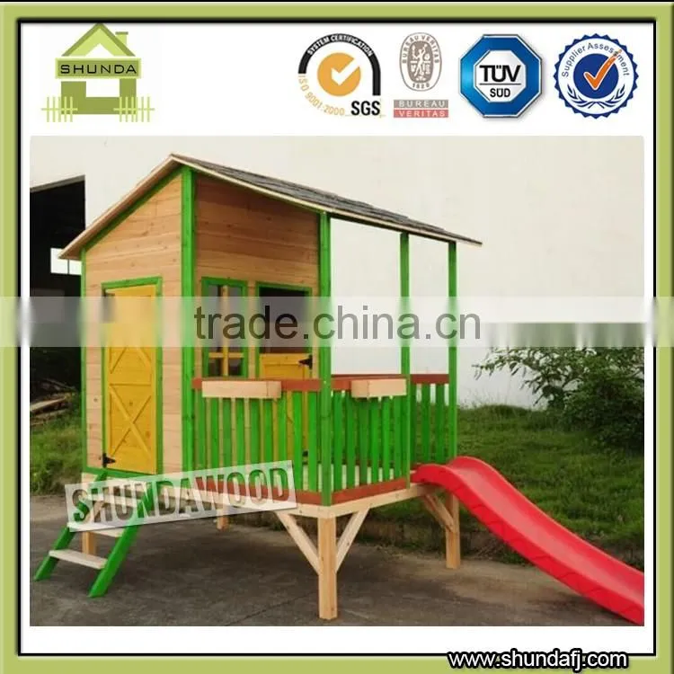SDPH03 Kids wooden playhouse for outdoor playground