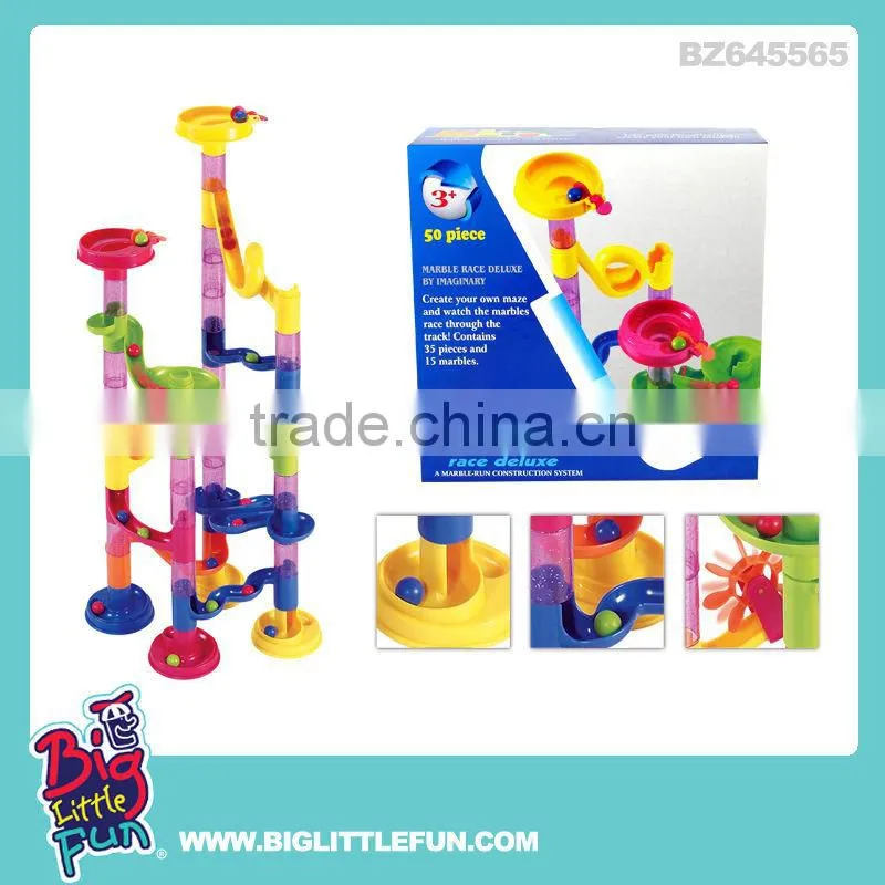 Plastic building blocks toys plastic marbles run construction system
