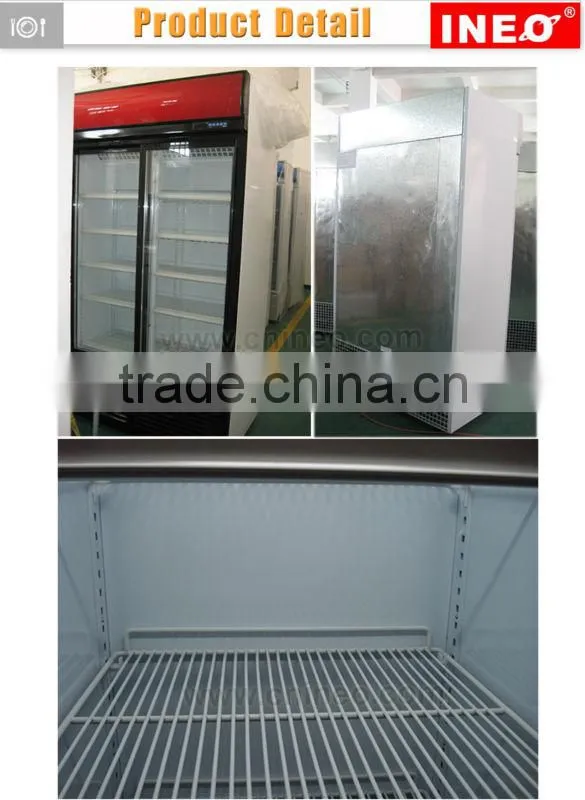 860L Stainless Steel Double Doors Vertical Display Showcase