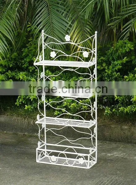 Very Nice Folding Vintage Wrought Irons Antirust Metal Outdoor 4-Tier Wall Rack