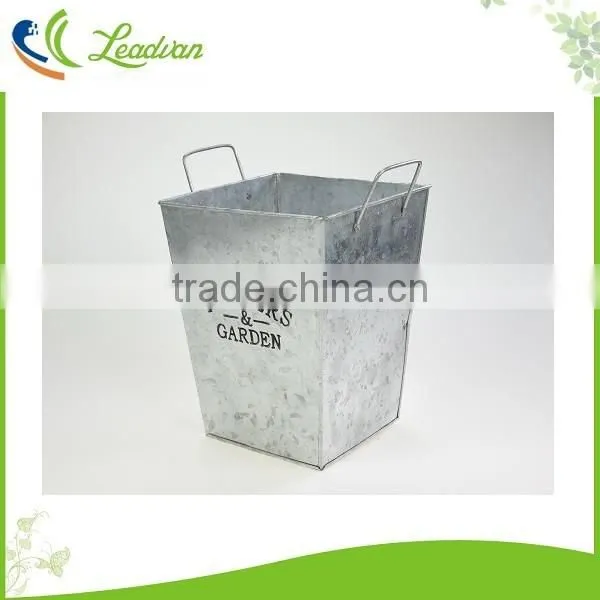 Flowers and garden large metal tall square flower planters