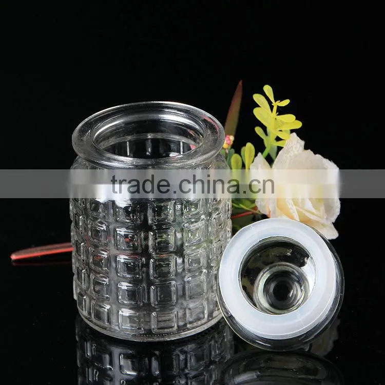 Hot selling products Embossed 320ml Free sample small glass jars