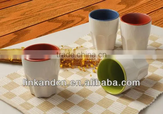 beautiful and solid stackable ceramic coffee mug without handle
