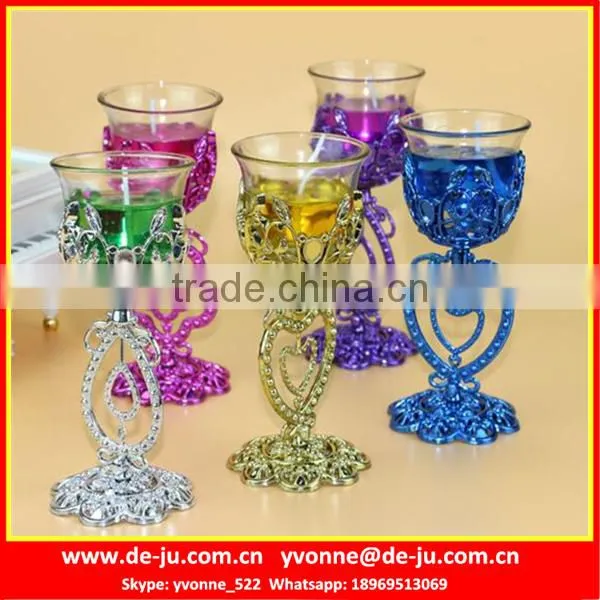 Plastic Golden Cup Holder Modern Wine Bottle Candles
