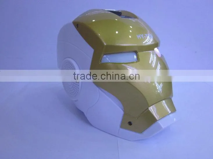 2014 Helmet Portable Mini Speaker SD Card Speaker Iron Man