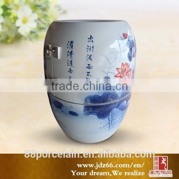 Factory directly hot sale blue and white porcelain ceramic health beatury product made in China
