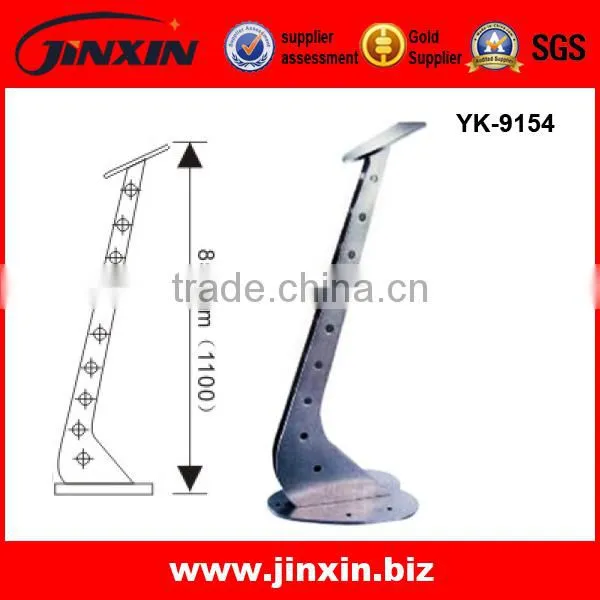 JINXIN balcony railing stainless glass from poland project balustrades post pictures of stainless steel handrail(YK-9154)