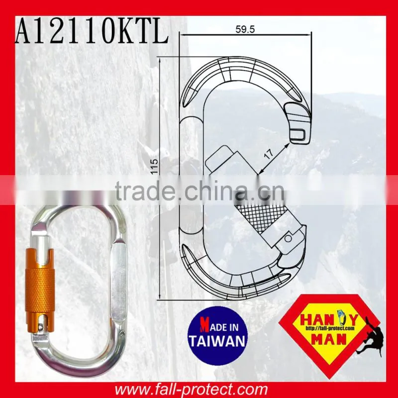 25KN O Type Mountain Rock Climbing Aluminum Carabiner For Rescue