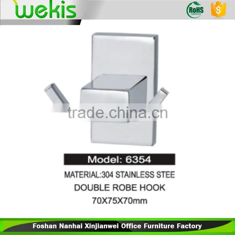 2016 The Hottest Wholesale Price Storage modern bath hardware factory supply 304 Stainless Steel double robe hook